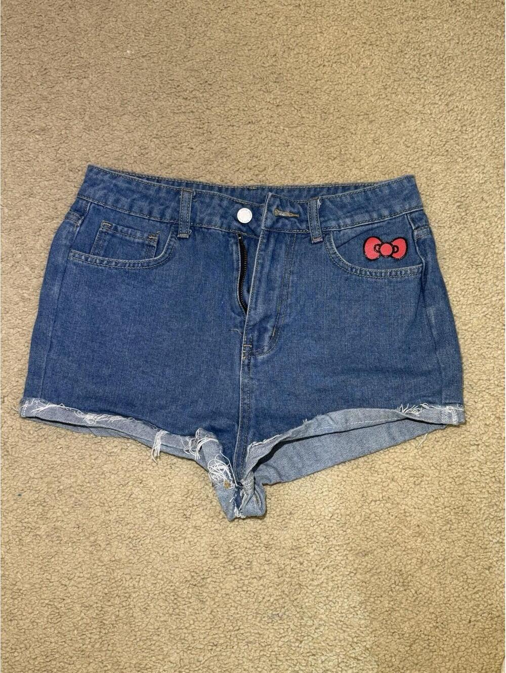 Hello Kitty x SHEIN Denim Shorts Womens Medium Kawaii Y2K Sanrio Size M